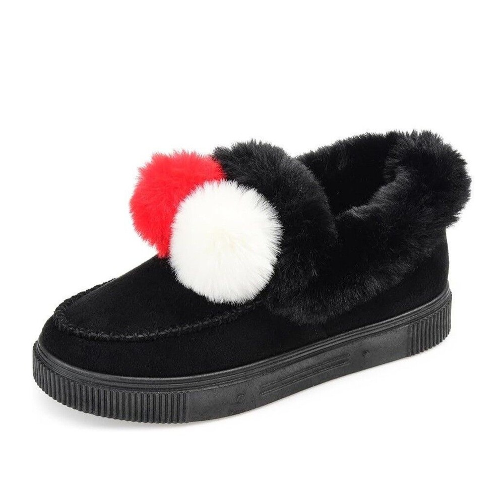 Journee Collection Womens 8 M Black Sunset Lined Platform Slippers NIB NJ6